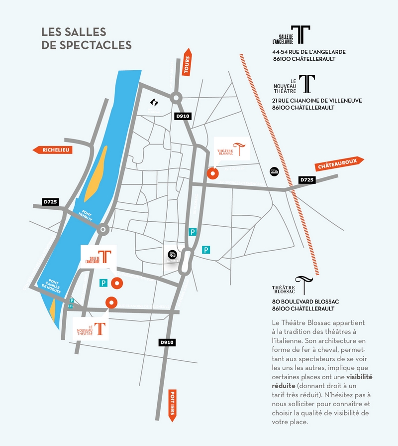 Plan des salles de spectacles de châtellerault